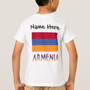 Camiseta Personalización negra de la bandera armenia