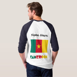 Camiseta Personalización negra de la bandera camerunesa