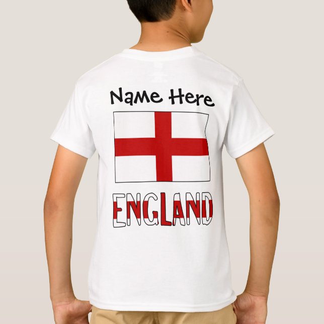 Camiseta Personalización negra de la bandera inglesa de Ing (Reverso)