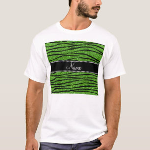 Camiseta Personalización nombre purpurina verde brillante e