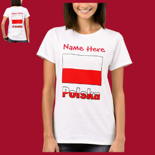 Camiseta Personalización Roja de la Bandera de Polska y Pol