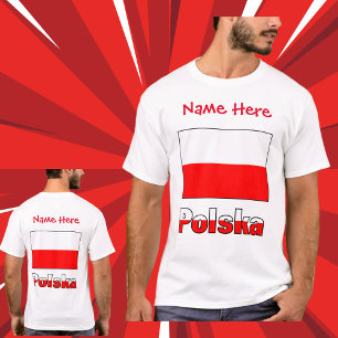 Camiseta Personalización roja de la bandera polaca y polaca
