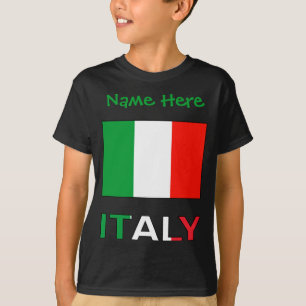 Camiseta Personalización Verde de la Bandera de Italia y It