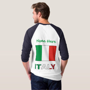 Camiseta Personalización verde de la bandera italiana y Ita