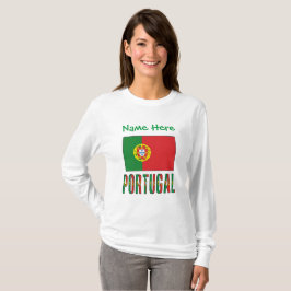 Camiseta Personalización verde de la bandera portuguesa de 