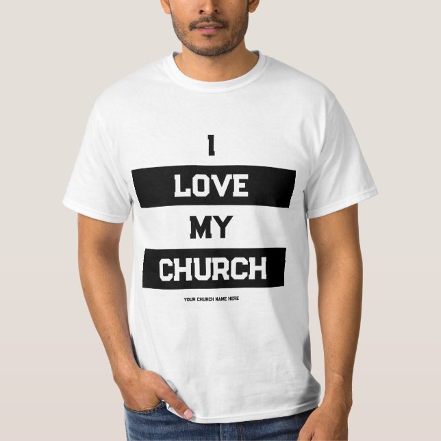 Camiseta personalizada 'Amo mi iglesia' (Anverso)