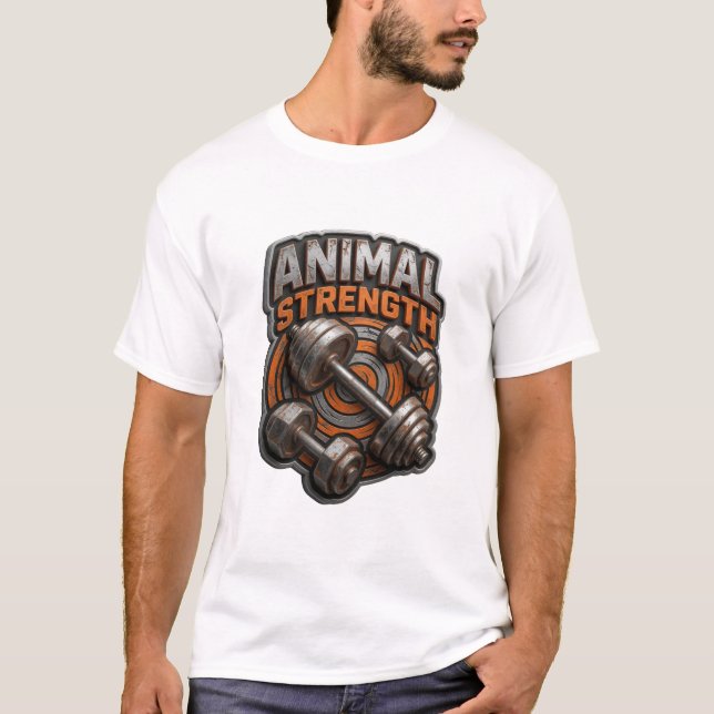 Camiseta personalizada ANIMAL STRENGTH de plata ll (Anverso)