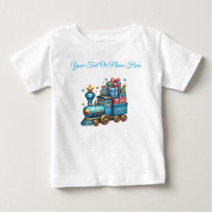 Camiseta Personalizada Azul Navidad Jersey Bebé
