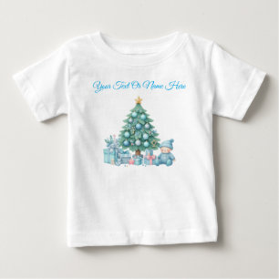 Camiseta Personalizada Azul Navidad Jersey Bebé