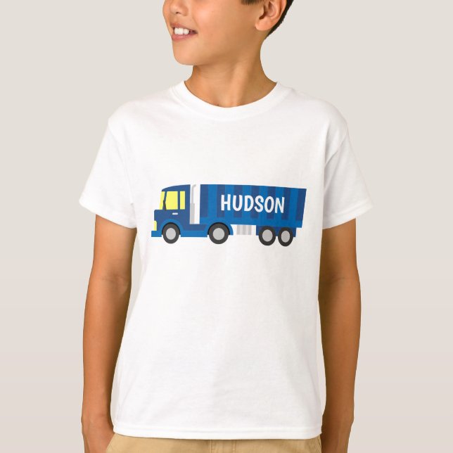 Camiseta personalizada Blue Semi Truck (Anverso)