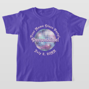 Camiseta personalizada Bola de Disco Retro Morada