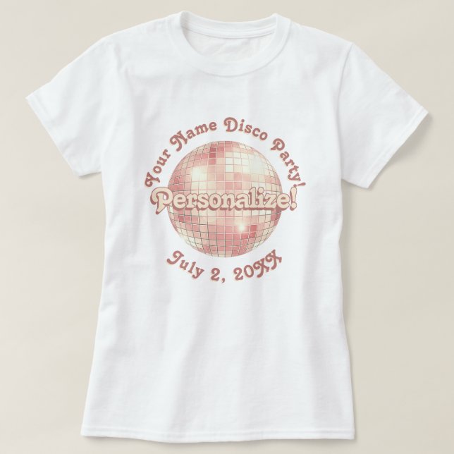 Camiseta personalizada Bola de Discoteca Retro Ros (Diseño del anverso)