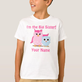 Camiseta personalizada búho de la hermana grande