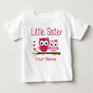 Camiseta personalizada búho del rosa de la pequeña