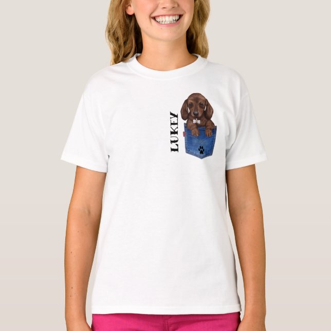 Camiseta personalizada Chocolate Brown Dachshund (Anverso)