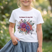 Camiseta Personalizada Colorida Floral para Niños