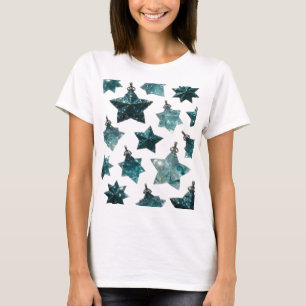 Camiseta personalizada con adornos de estrella azu