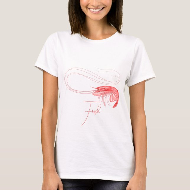 Camiseta Personalizada con Camarón Rosa (Anverso)