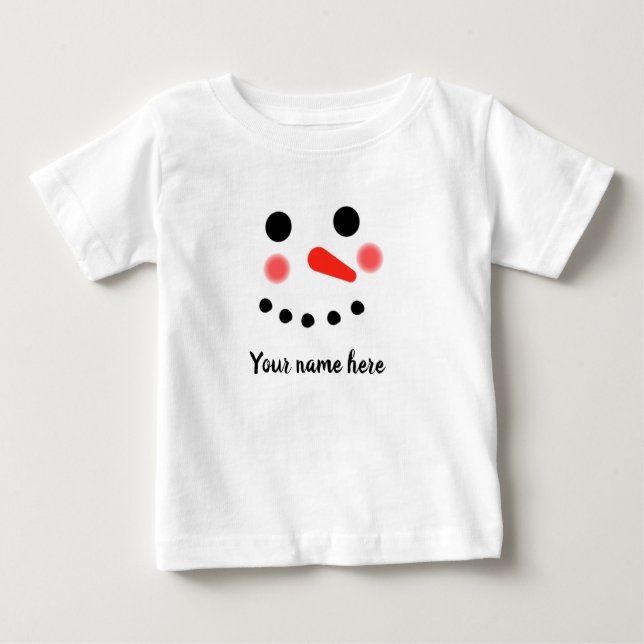 Camiseta Personalizada con Cara de Muñeco de Nieve (Anverso)