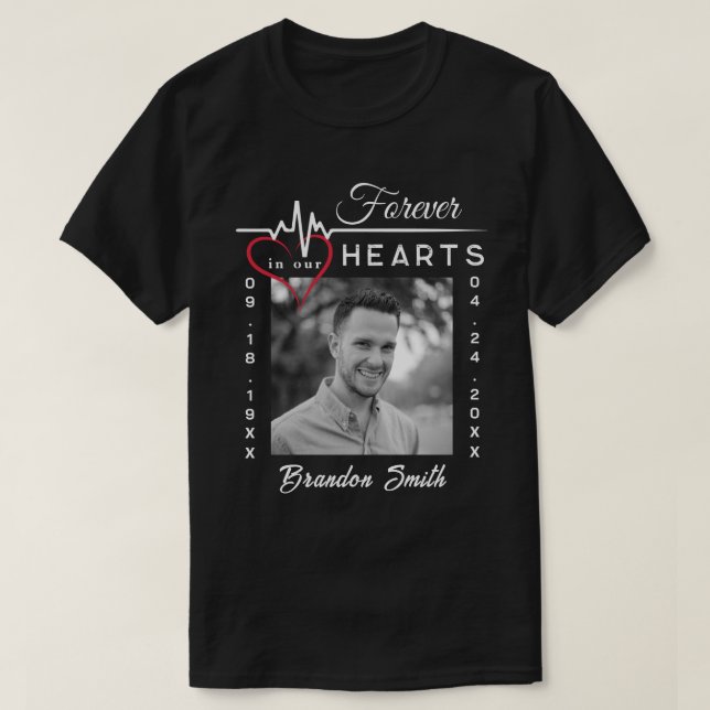Camiseta personalizada con foto In Loving Memory (Diseño del anverso)