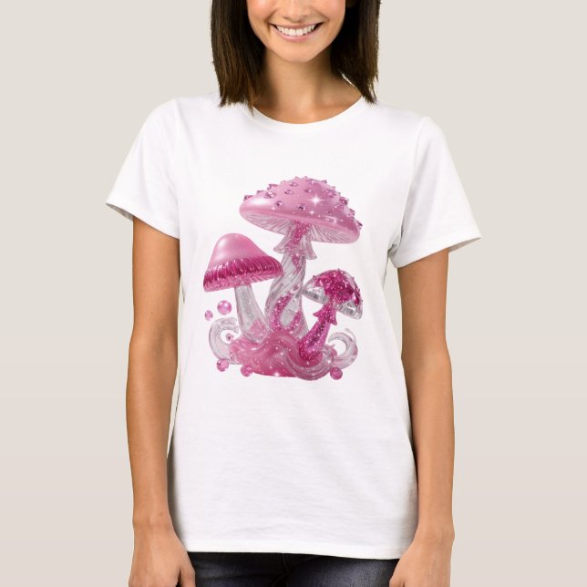 Camiseta personalizada con setas brillantes rosada (Anverso)