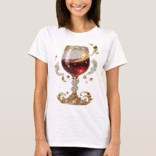 Camiseta personalizada copa de vino con gemas incr