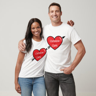 Camiseta personalizada, corazón de amor y camiseta