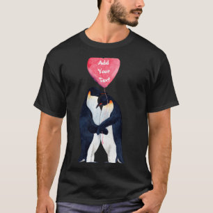 Camiseta Personalizada Corazón Pareja Pingüinos Em
