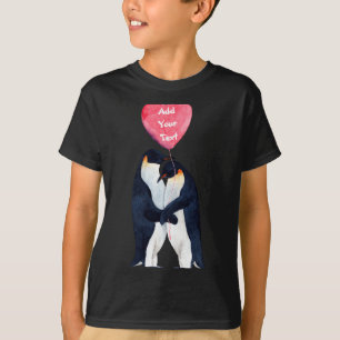 Camiseta Personalizada Corazón Pingüinos Emperador