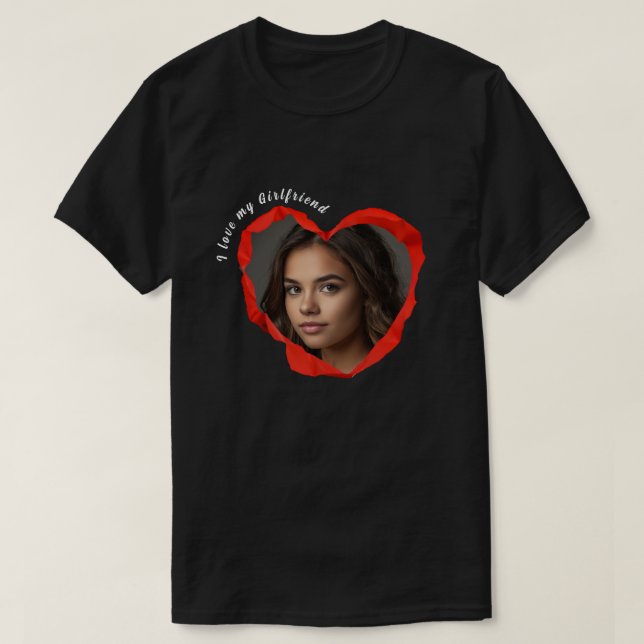 Camiseta Personalizada Corazón Rojo de Moda Te Amo (Diseño del anverso)