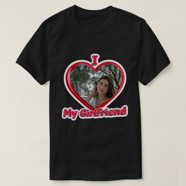 Camiseta Personalizada Corazón Rojo Me Encanta Mi  (Diseño del anverso)