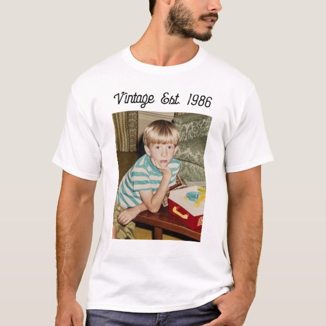 Camiseta Personalizada Cumpleaños Foto Vintage (Anverso)