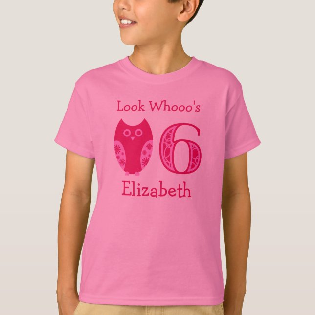 Camiseta personalizada cumpleaños rosado de los (Anverso)