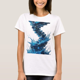 Camiseta personalizada de arte abstracto de plata
