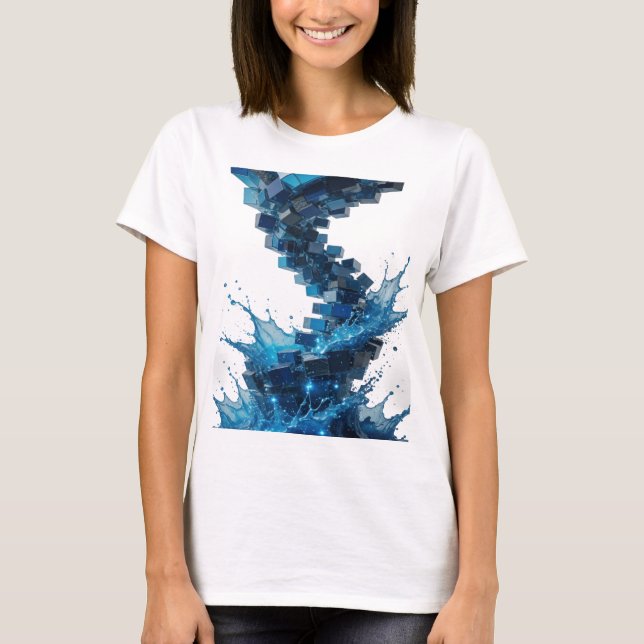Camiseta personalizada de arte abstracto de plata  (Anverso)
