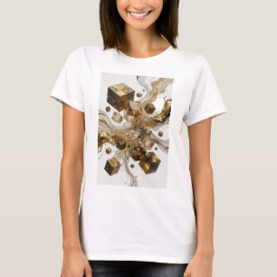 Camiseta personalizada de arte abstracto en oro in