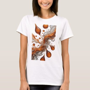 Camiseta personalizada de arte abstracto naranja i
