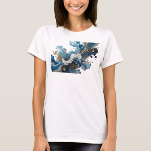 Camiseta personalizada de arte abstracto Navy eleg