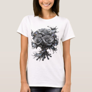Camiseta personalizada de arte abstracto plateado