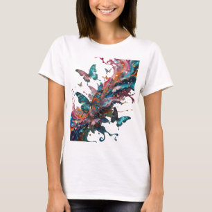 Camiseta personalizada de arte abstracto plateado