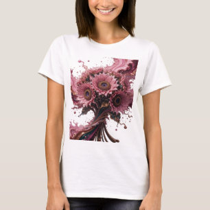 Camiseta personalizada de arte abstracto plateado
