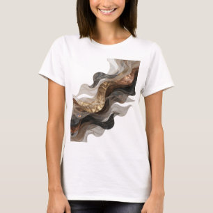 Camiseta personalizada de arte abstracto plateado