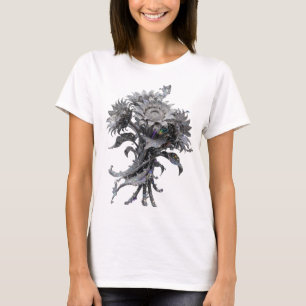 Camiseta personalizada de arte abstracto plateado