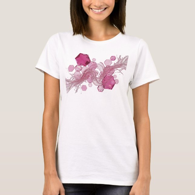 Camiseta personalizada de arte abstracto rosa inge (Anverso)