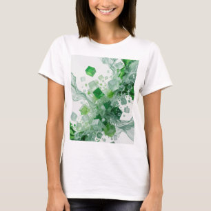 Camiseta personalizada de arte abstracto verde STA