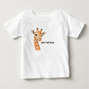 Camiseta personalizada de bebé con jirafa adorable