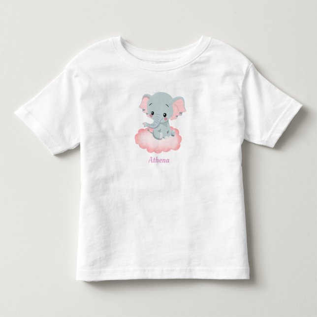 Camiseta personalizada de bebé elefante pequeño (Anverso)
