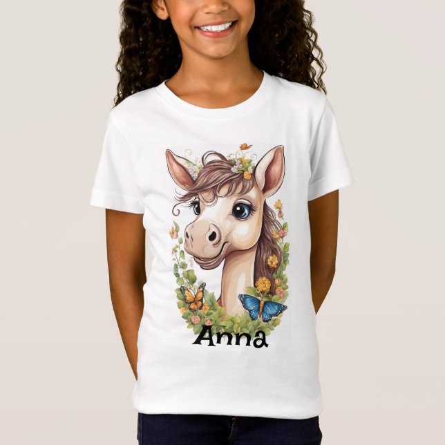 Camiseta personalizada de caballos: Encantadora y  (Anverso)