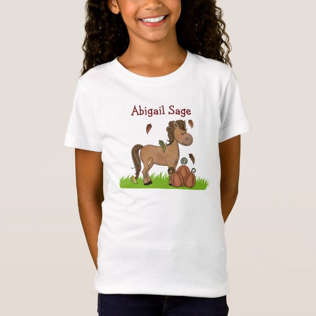 Camiseta personalizada de caballos y calabazas par (Anverso)