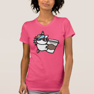 Camiseta personalizada de café y unicornio